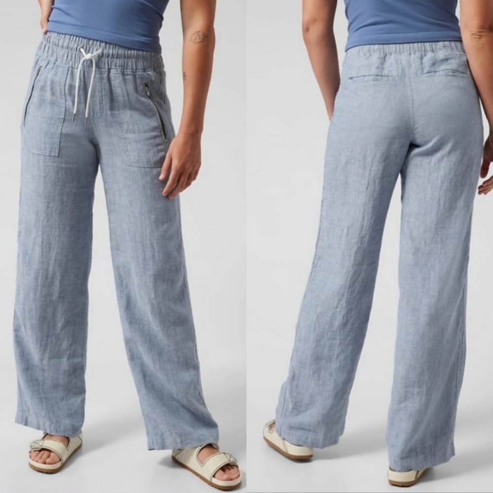 Athleta Light Blue Wide-Leg Pants